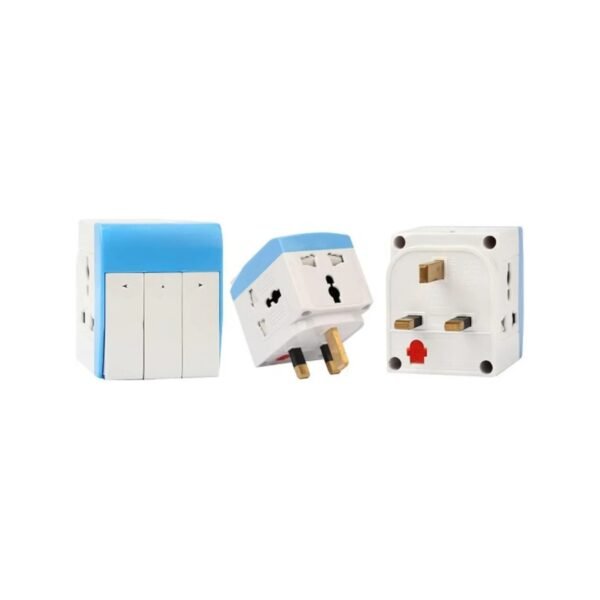 Melfi Melfiâ„¢ 3 Way Universal Multi Adapter with Long Switches 13A Plug