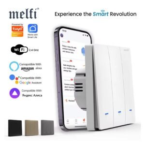 Melfi Smart Home WiFi Switch, With/Without Neutral, Multi-Control, Indicator Light, Relay Status & Backlight, Convenient Home Automation Control Compatible with Alexa, Google Home