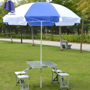 Royal Apex Portable Sunshade,Parasol,Sun Shade Umbrella,Inclined,Heat Insulation,Anti-Ultraviolet Function,Commonly Used in Garden,Beach,Patio,Fishing Essential – Blue & White