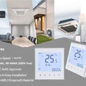 Melfi SQUARE Series WiFi Room AC Smart Thermostat for 0-10VDC Modulating Chiller Water Ac Systems 24VAC With Alexa Google Home IFTTT Support, Compatible for Honeywell T6865, Seimens RDF340 etc