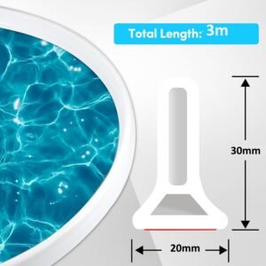 Poaker Silicone Floor Water Barrier, Waterproof Self-adhesive Bathroom Floor Seal Shower Dam Prevents Overflow of Water, Sink Edging Seal Strip, Wet & Dry Separation