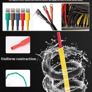 Melfi™ 530pcs/set Heat Shrink Tube 6 Colors 11 Sizes Tubing Set Insulation Shrinkable Tube Assortment Electronic Polyolefin Ratio 2:1 Wrap Wire Cable Sleeve Kit for DIY