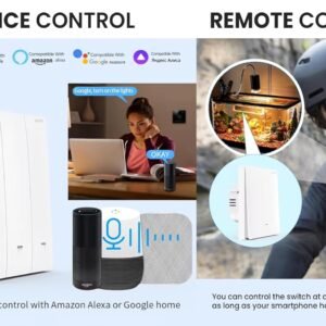 Melfi Smart Home WiFi Switch, With/Without Neutral, Multi-Control, Indicator Light, Relay Status & Backlight, Convenient Home Automation Control Compatible with Alexa, Google Home