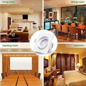 Melfi™ Adjustable Square LED Downlight 7W 240VAC -White Ceiling Spotlight IP40 Rated | For Indoor Home & Office Use (3000K Warm White)