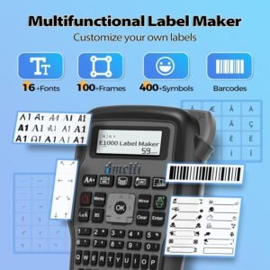 Melfi Handheld Label Maker Machine with Keyboard - Portable Label Maker with QWERTY Keyboard, Industrial Pro Label Printer with Type-C Cable, Easy Labeler for Industrial, Home, Office