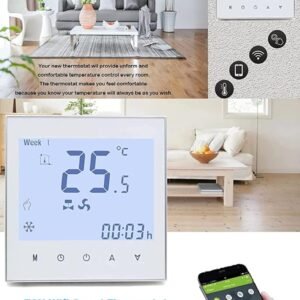 Melfi SQUARE Series WiFi Room AC Smart Thermostat for 0-10VDC Modulating Chiller Water Ac Systems 24VAC With Alexa Google Home IFTTT Support, Compatible for Honeywell T6865, Seimens RDF340 etc