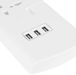 Philips 4 Gang 2 Meter Universal Extension Socket with Individual Switch & 3 USB 2.4A | Child Safety Shutters with Fire Rated | BS 13A Plug | ESMA Certified - SPN3144WA/56