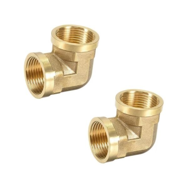 Royal Apex 2pcs Set Brass Multi Purpose Hose Fittings with BSP Thread For Plumbing, Gas, Hot Water Pipe Connector, Pneumatic etc (Female Elbow, 1/2 Inch)