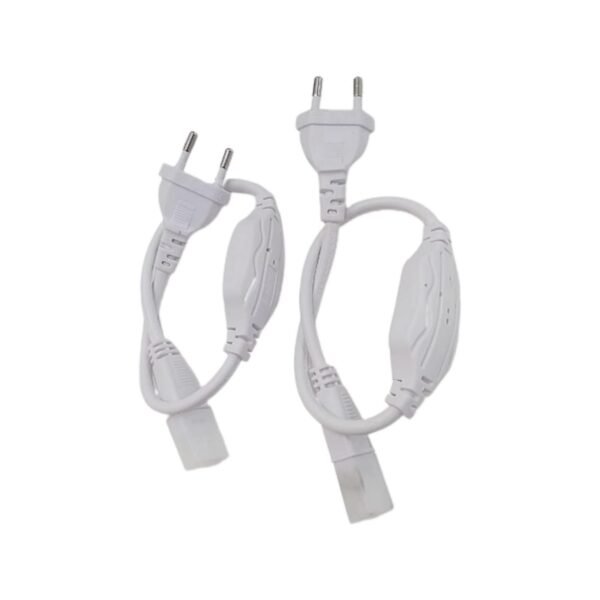 Royal Apex Pack Of 2 Strip Light Connector Plug Power White 300V Cable Used for Home Decoration Light, Led Lights Etc.