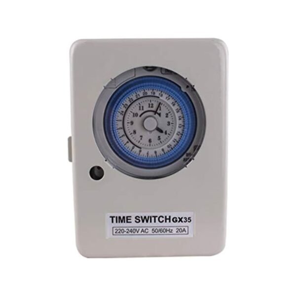 Royal Apex Mechanical Timer 24 Hours Daily Programmable Wall Mounted Timer Switch with Metal Body 230V 20A – GX-35B with Battery Backup