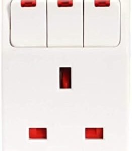 ESMA Approved 3Way British Plug Multi Adapter with Individual Switches, BS1362 Fused UK Plug Adaptor