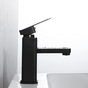 Biella™ Matte Black Bathroom Basin Mixer With Pop Up Drain And Hoses - Modern Hot & Cold Water Lavatory Washbasin Faucet For Kitchen Bathroom