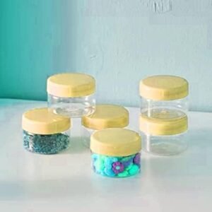 Biella 50 ml Round PET Jar/Plastic Container- 6Pcs-BPA Free- 100% recyclable and Food grade.