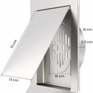 Biella™ Square Shower Stainless Steel Matt Finish Floor Grating Drain With Open Top Cover For Using Shower Room And Toilet, Fast Drainage, Smooth Surface, Double Anti-blocking, Detachable.