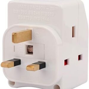 ESMA Approved 3Way British Plug Multi Adapter with Individual Switches, BS1362 Fused UK Plug Adaptor