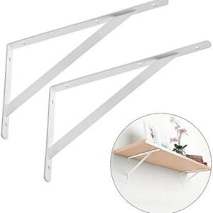 Royal Apex Heavy Duty One Pair Shelf Brackets 9" x 12" , Floating Shelves Tripod Triangle Shelf L Brackets, 90 Degree Angle Wall Mounted Shelf Supporter Bracket Frame