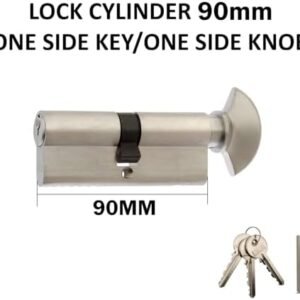 Biella Brass Cylinder Lock Barrel Profile Lock with 3 Keys Lock Anti-Rust Suitable For Wooden Doors, Aluminum Doors (KNOB TYPE, 90MM)