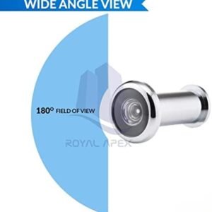 Royal Apex Wide Angle Security Spy Hole Polished Chrome Door Viewer to Front Door, Peep Hole, Door Spyhole, Door Viewers for Safety