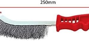 Beorol Steel Coated Hand Brush Wire with PVC Handle for Cleaning Rust & Slag (SILVER)