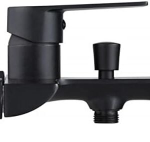 Biella™ Matte Black Single Lever Wall Mount Bathroom Shower Faucet - Bathtub Hot Cold Mixer Tap Shower Mixer with Handheld Shower Head