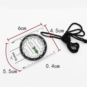 Biella™ Mini Compass Map Scale Ruler Multifunctional Equipment Outdoor Hiking Camping Survival Guiding Tool