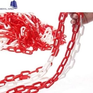 Biella15mtr Multi-Purpose PVC Barrier Chain For Safety Parking Space, Decorative Garden Fence And Warehouse Caution Safe Barrier Etc… (6MM RED& WHITE)