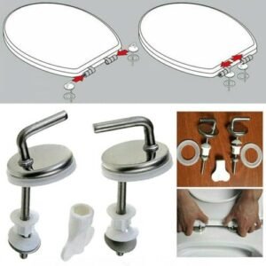 Biella™ Toilet Seat Cistern Hinges Flush Toilet Cover Mounting Connector-Adjustable Anti Rust Hinge Set