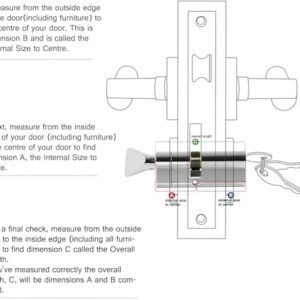 Biella Brass Cylinder Lock Barrel Profile Lock with 3 Keys Lock Anti-Rust Suitable For Wooden Doors, Aluminum Doors (KNOB TYPE, 80MM)