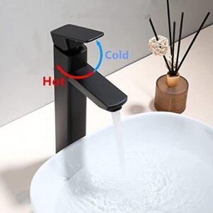 Biella™ Matte Black Bathroom Basin Mixer With Pop Up Drain And Hoses - Modern Hot & Cold Water Lavatory Washbasin Faucet For Kitchen Bathroom