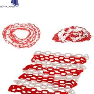 Biella15mtr Multi-Purpose PVC Barrier Chain For Safety Parking Space, Decorative Garden Fence And Warehouse Caution Safe Barrier Etc… (8MM RED& WHITE)