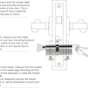 Biella Brass Cylinder Lock Barrel Profile Lock with 3 Keys Lock Anti-Rust Suitable For Wooden Doors, Aluminum Doors (KNOB TYPE, 90MM)