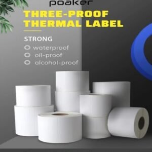 Poaker Direct Thermal Multipurpose Labels 50x30mm, Adhesive Scratch Proof Compatible with Zebra Rollo&Multi Label Printers for SKU ASIN barcode Labeling (Pack of 2 (2x1000 Labels), 50x30mm)