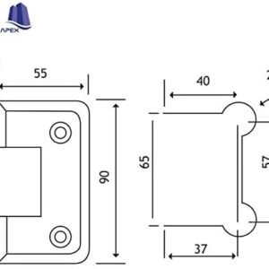 Heavy Duty 90 Degree Glass Door Cupboard Showcase Cabinet Clamp Glass Shower Doors Hinge Wall-to-Glass With Zinc,Chrome