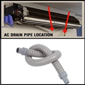 Royal Apex Flexible PVC Hose with Foam Film Inside Air Conditioner Drain Hose Pipe Grey 1 Meter.