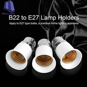 Royal Apex 5pcs B22 to E27 5-Pack Lamp Holder Converter Base Bulb Socket Adapter LED Light Screw Adapter Converter