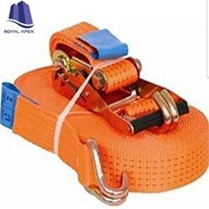 Royal Apex Heavy Duty Cargo Lashings Straps Ratchet & Fastening Tape Tie Down Hook 2”x10 Metre - Orange