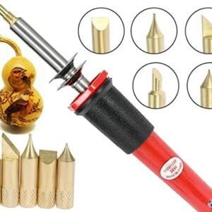 Melfi  Multi-purpose 30W 240VAC Multi Tipped Wood Burning Soldering Iron Kit Anti-Oxidation 5 Heads Electric Engraving Pen, Pyrography Pen Kit, for Metal Glass for Metal