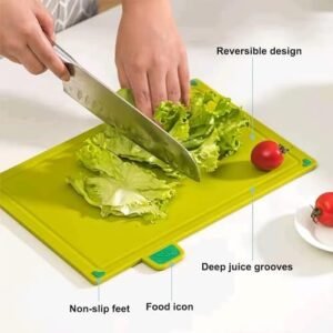 Biella™ Cutting Board Set - Chopping Board with Color Coded Food Icon for Meat Vegetable Fruit Fish