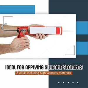 Biella™ Silicone Glue Gun with Durable Construction, Easy-to-Use Design, and Comfortable Grip for Precise Application of Sealants and Adhesives-Orange