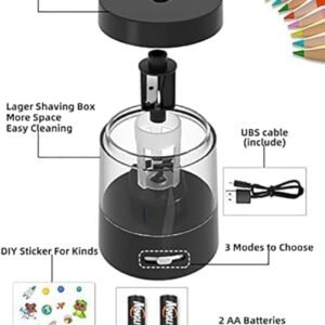 Rapex Pencil Sharpener, USB & Battery Operated with Blade Refill, Sharpens Fast, 3 Adjustable Sharpening Modes, Portable and Safety Design for School Classroom Office Home Use