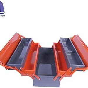 Royal Apex 5 Compartment Double Handle Metal Tool Kit Box for Tools/Tool Box for Home, Company, Workshop and Garage Orange & Grey