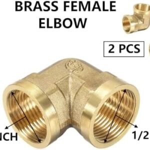 Royal Apex 2pcs Set Brass Multi Purpose Hose Fittings with BSP Thread For Plumbing, Gas, Hot Water Pipe Connector, Pneumatic etc (Female Elbow, 1/2 Inch)