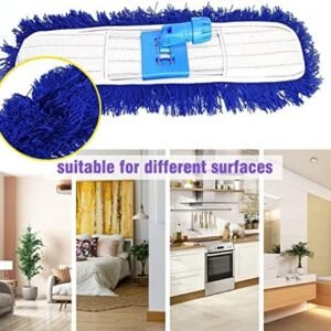 Biella™ Washable Dust Mop Replacement & Refill Looped Head with Aluminium Handle Floor Mops for Wet Dry Use, Industrial & Household Floor Cleaning