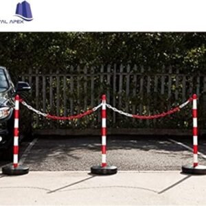 Biella15mtr Multi-Purpose PVC Barrier Chain For Safety Parking Space, Decorative Garden Fence And Warehouse Caution Safe Barrier Etc… (6MM RED& WHITE)