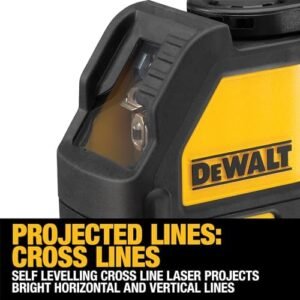 DEWALT DW088CG-XJ Green Beam Cross Line Laser with Carry Case, Yellow/Black