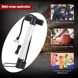 Biella™ Portable Bicycle Air Pump Tire Inflator - Floor Tire Hand Foot Activated Pump for Basketball Football Balloons Toys etc