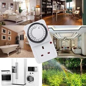 Melfi™ 24hrs Programmable Electronic Plug In Timer Switch 220-240V ~ 13A for Lights and Home Appliances