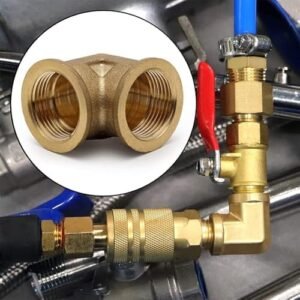 Royal Apex 2pcs Set Brass Multi Purpose Hose Fittings with BSP Thread For Plumbing, Gas, Hot Water Pipe Connector, Pneumatic etc (Female Elbow, 1/2 Inch)