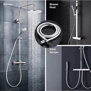 Biella PVC Handheld Shower Head Hose 360° Twist Free Rotation with Heat Resistance-120cm