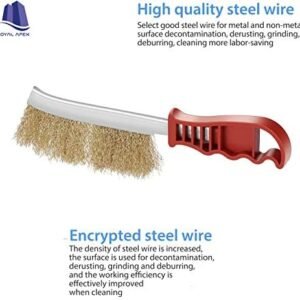 Royal Apex Plastic Handle Stainless Steel Wire Brush DIY Metal Cleaner Rust Paint Removing Tool Hand Scratch Brush.